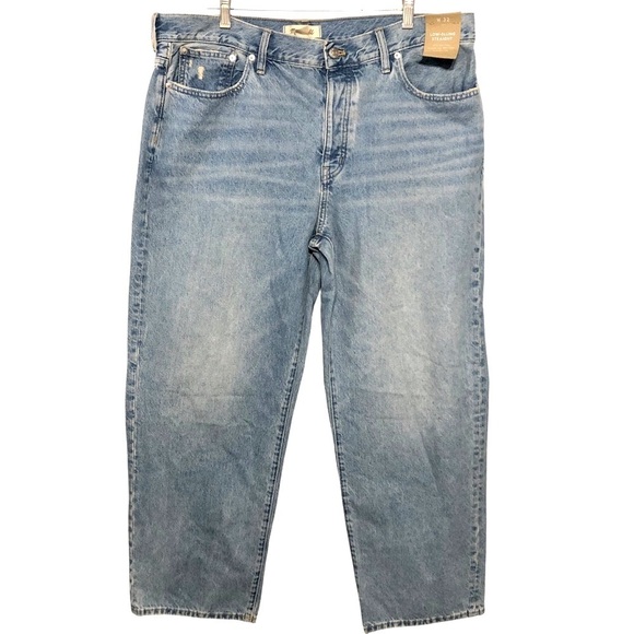 Madewell Low Slung Straight Jeans Women Size 32 Light Wash Casual Loose Classic - Picture 2 of 10